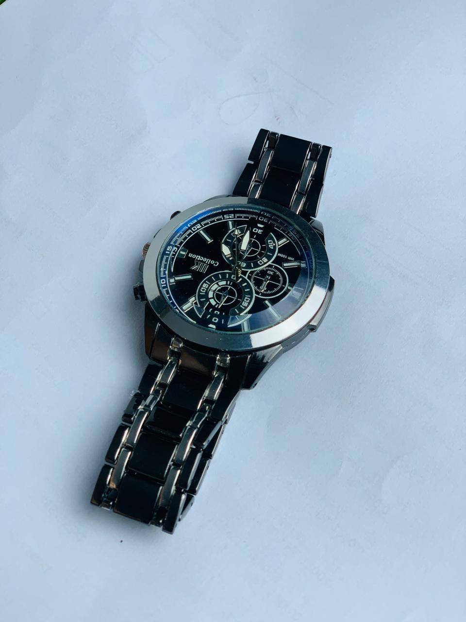 Luxury Silver Chronograph Watch