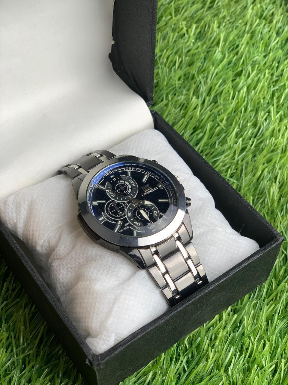 Luxury Silver Chronograph Watch