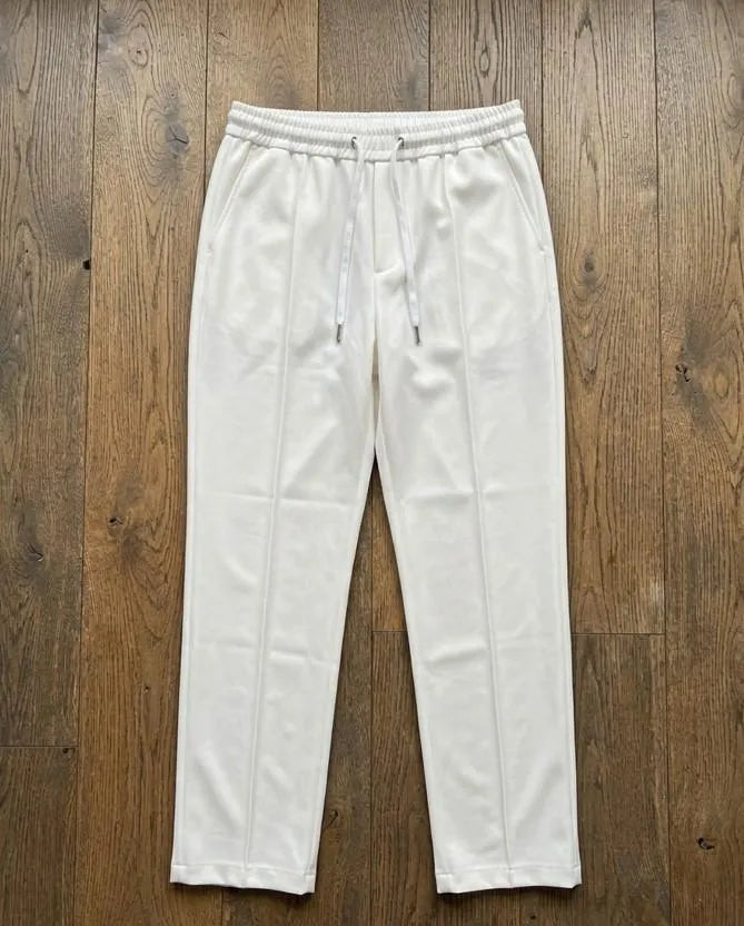 Men’s Premium White Relaxed Fit Trousers – Casual Straight Pants