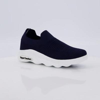 Men's Blue Jersey Knit Slip-On Sneakers