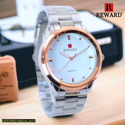 Men's Stainless Steel Chain Strap Watch White Round Dial