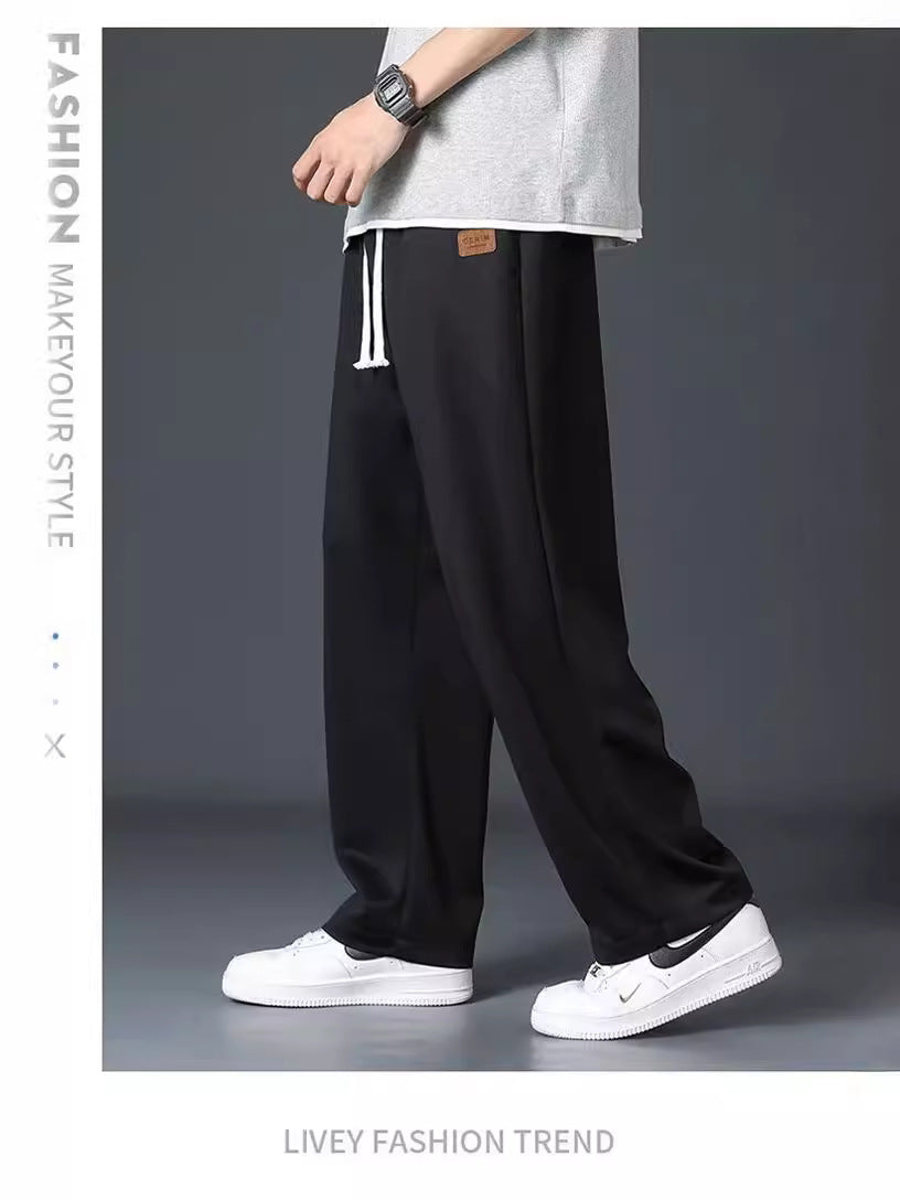 Men’s Premium Loose Fit Casual Trousers – Lightweight Straight Pants
